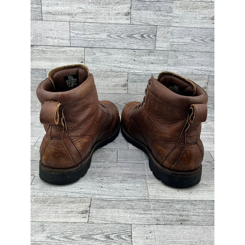 LL Bean Mens 296506 Waterproof Leather‎ Work Boots Brown Size 9 Wide